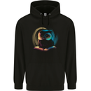Owl Reading a Book Bookworm Reader Mens 80% Cotton Hoodie Black
