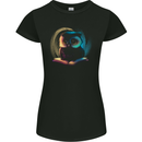 Owl Reading a Book Bookworm Reader Womens Petite Cut T-Shirt Black