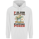 P For Poker Not St Patricks Day Funny Mens 80% Cotton Hoodie White