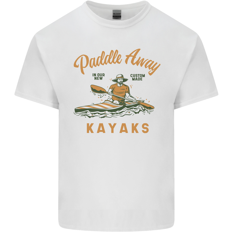 Paddle Away Custom Made Kayaks Kayaking Mens Cotton T-Shirt Tee Top White