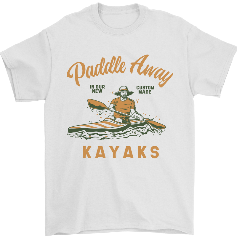 Paddle Away Custom Made Kayaks Kayaking Mens T-Shirt 100% Cotton White