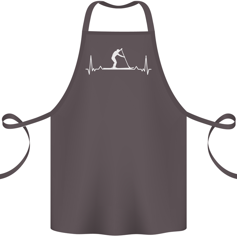 Paddle Boarding Pulse Paddleboard ECG Cotton Apron 100% Organic Dark Grey