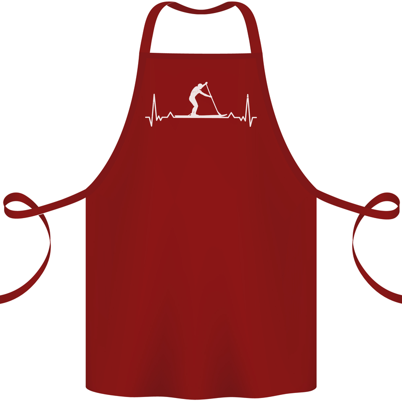 Paddle Boarding Pulse Paddleboard ECG Cotton Apron 100% Organic Maroon