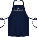 Paddle Boarding Pulse Paddleboard ECG Cotton Apron 100% Organic Navy Blue