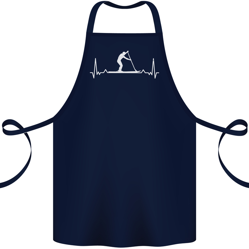 Paddle Boarding Pulse Paddleboard ECG Cotton Apron 100% Organic Navy Blue