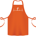 Paddle Boarding Pulse Paddleboard ECG Cotton Apron 100% Organic Orange