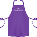 Paddle Boarding Pulse Paddleboard ECG Cotton Apron 100% Organic Purple