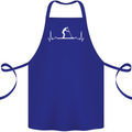 Paddle Boarding Pulse Paddleboard ECG Cotton Apron 100% Organic Royal Blue