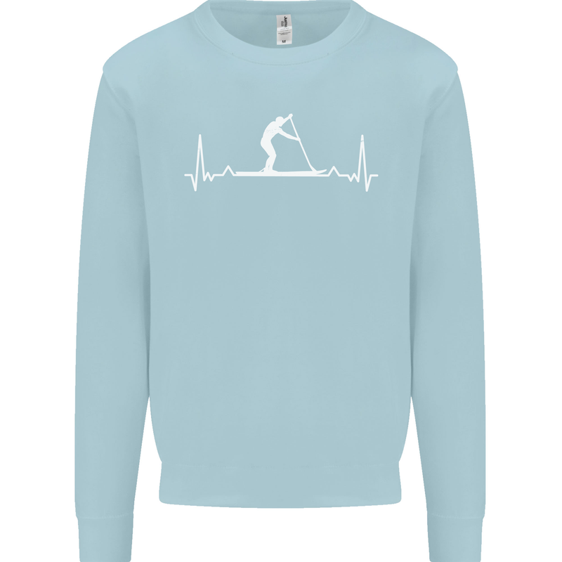 Paddle Boarding Pulse Paddleboard ECG Kids Sweatshirt Jumper Light Blue