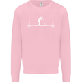 Paddle Boarding Pulse Paddleboard ECG Kids Sweatshirt Jumper Light Pink