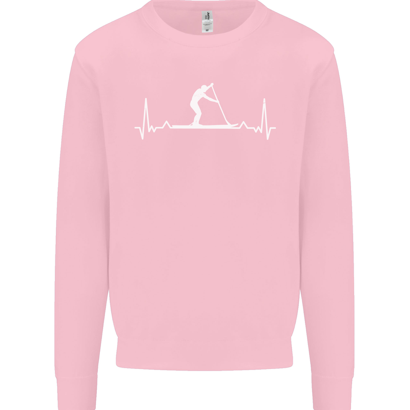 Paddle Boarding Pulse Paddleboard ECG Kids Sweatshirt Jumper Light Pink