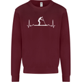 Paddle Boarding Pulse Paddleboard ECG Kids Sweatshirt Jumper Maroon