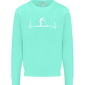 Paddle Boarding Pulse Paddleboard ECG Kids Sweatshirt Jumper Peppermint