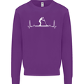 Paddle Boarding Pulse Paddleboard ECG Kids Sweatshirt Jumper Purple