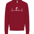 Paddle Boarding Pulse Paddleboard ECG Kids Sweatshirt Jumper Red
