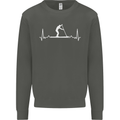Paddle Boarding Pulse Paddleboard ECG Kids Sweatshirt Jumper Storm Grey