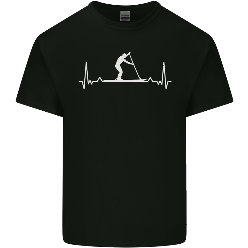 Paddle Boarding Pulse Paddleboard ECG Kids T-Shirt Childrens Black