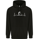 Paddle Boarding Pulse Paddleboard ECG Mens 80% Cotton Hoodie Black