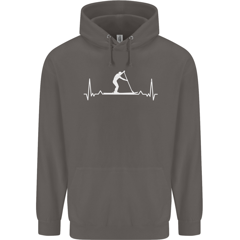 Paddle Boarding Pulse Paddleboard ECG Mens 80% Cotton Hoodie Charcoal