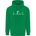 Paddle Boarding Pulse Paddleboard ECG Mens 80% Cotton Hoodie Irish Green
