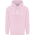Paddle Boarding Pulse Paddleboard ECG Mens 80% Cotton Hoodie Light Pink