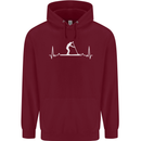 Paddle Boarding Pulse Paddleboard ECG Mens 80% Cotton Hoodie Maroon