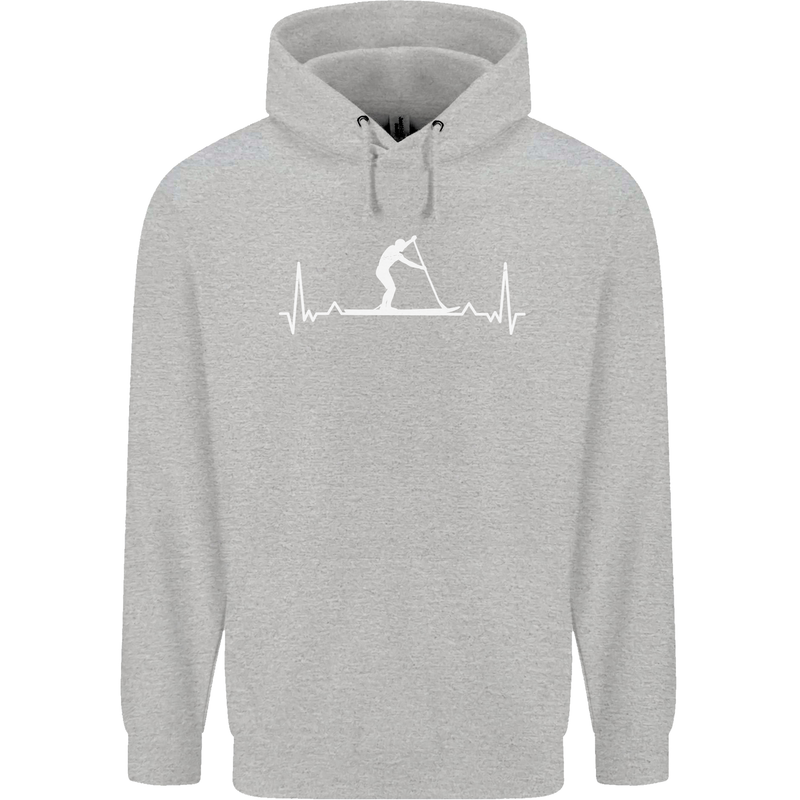 Paddle Boarding Pulse Paddleboard ECG Mens 80% Cotton Hoodie Sports Grey