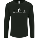 Paddle Boarding Pulse Paddleboard ECG Mens Long Sleeve T-Shirt Black