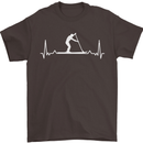 Paddle Boarding Pulse Paddleboard ECG Mens T-Shirt 100% Cotton Dark Chocolate