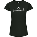 Paddle Boarding Pulse Paddleboard ECG Womens Petite Cut T-Shirt Black