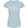 Paddle Boarding Pulse Paddleboard ECG Womens Petite Cut T-Shirt Light Blue