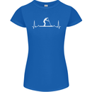 Paddle Boarding Pulse Paddleboard ECG Womens Petite Cut T-Shirt Royal Blue