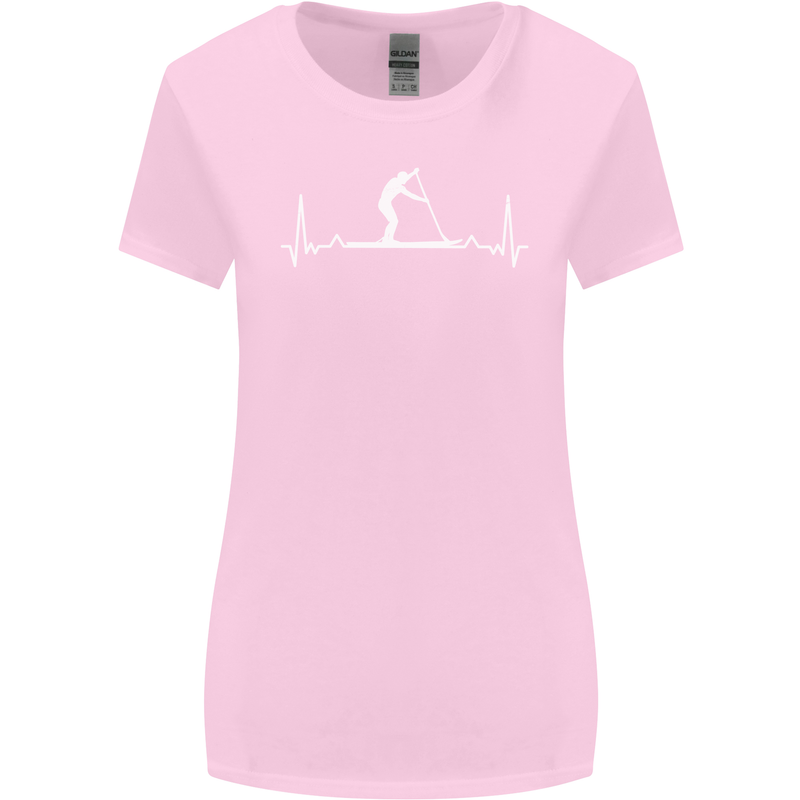 Paddle Boarding Pulse Paddleboard ECG Womens Wider Cut T-Shirt Light Pink