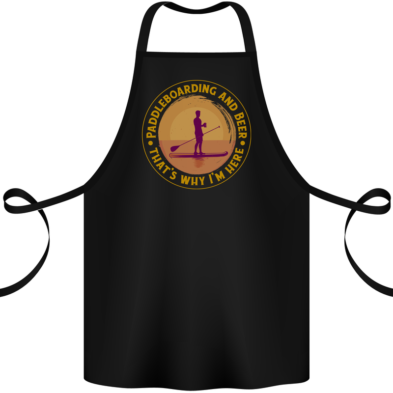 Paddle Boarding & Beer Funny Paddleboard Alcohol Cotton Apron 100% Organic Black