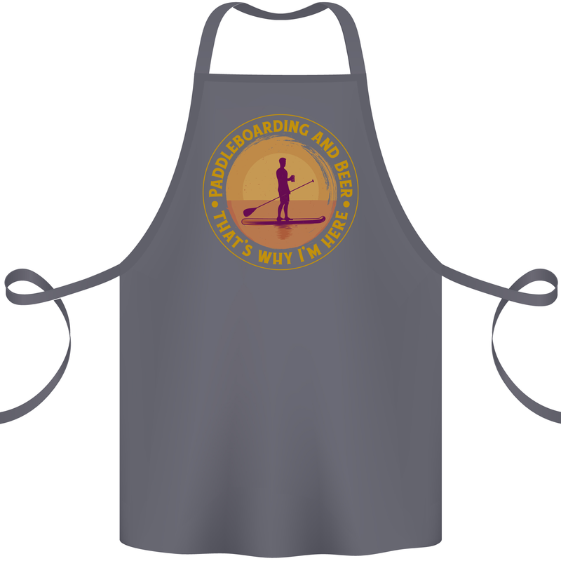 Paddle Boarding & Beer Funny Paddleboard Alcohol Cotton Apron 100% Organic Steel