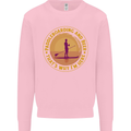 Paddle Boarding & Beer Funny Paddleboard Alcohol Kids Sweatshirt Jumper Light Pink