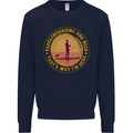 Paddle Boarding & Beer Funny Paddleboard Alcohol Kids Sweatshirt Jumper Navy Blue
