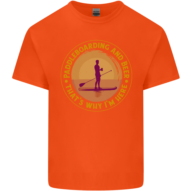 Paddle Boarding & Beer Funny Paddleboard Alcohol Kids T-Shirt Childrens Orange