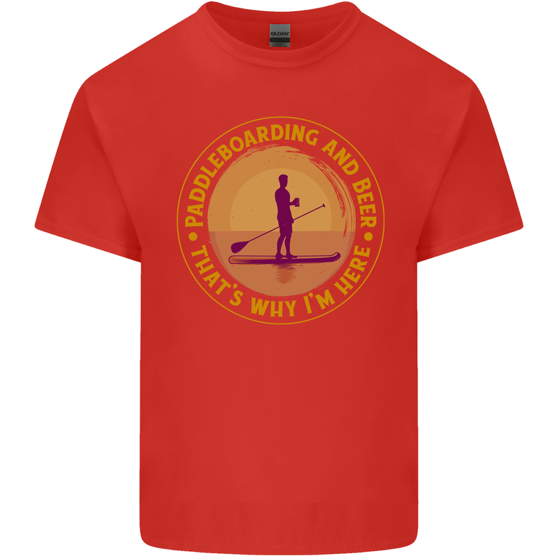 Paddle Boarding & Beer Funny Paddleboard Alcohol Kids T-Shirt Childrens Red