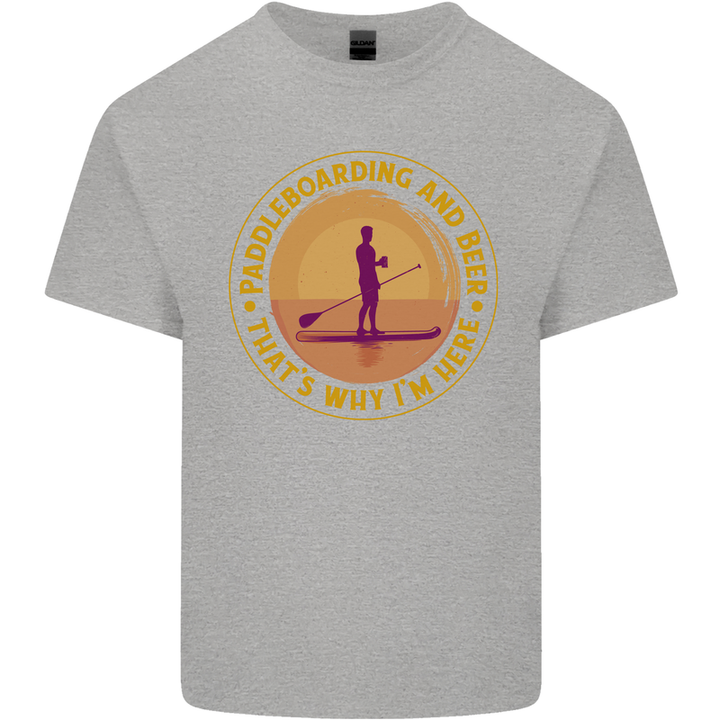 Paddle Boarding & Beer Funny Paddleboard Alcohol Kids T-Shirt Childrens Sports Grey