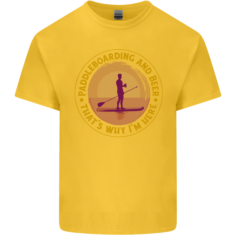 Paddle Boarding & Beer Funny Paddleboard Alcohol Kids T-Shirt Childrens Yellow