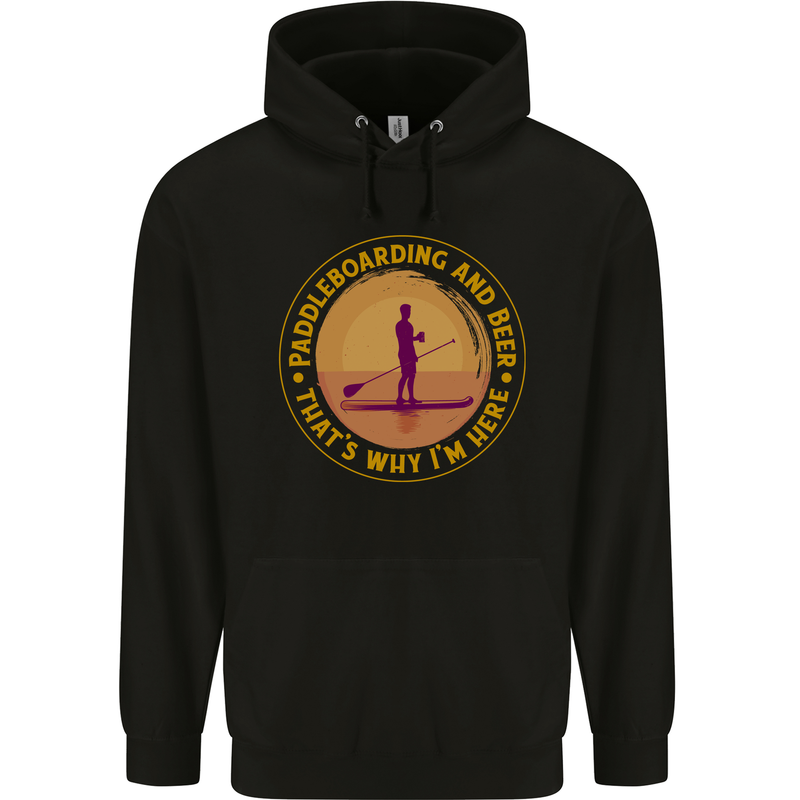 Paddle Boarding & Beer Funny Paddleboard Alcohol Mens 80% Cotton Hoodie Black
