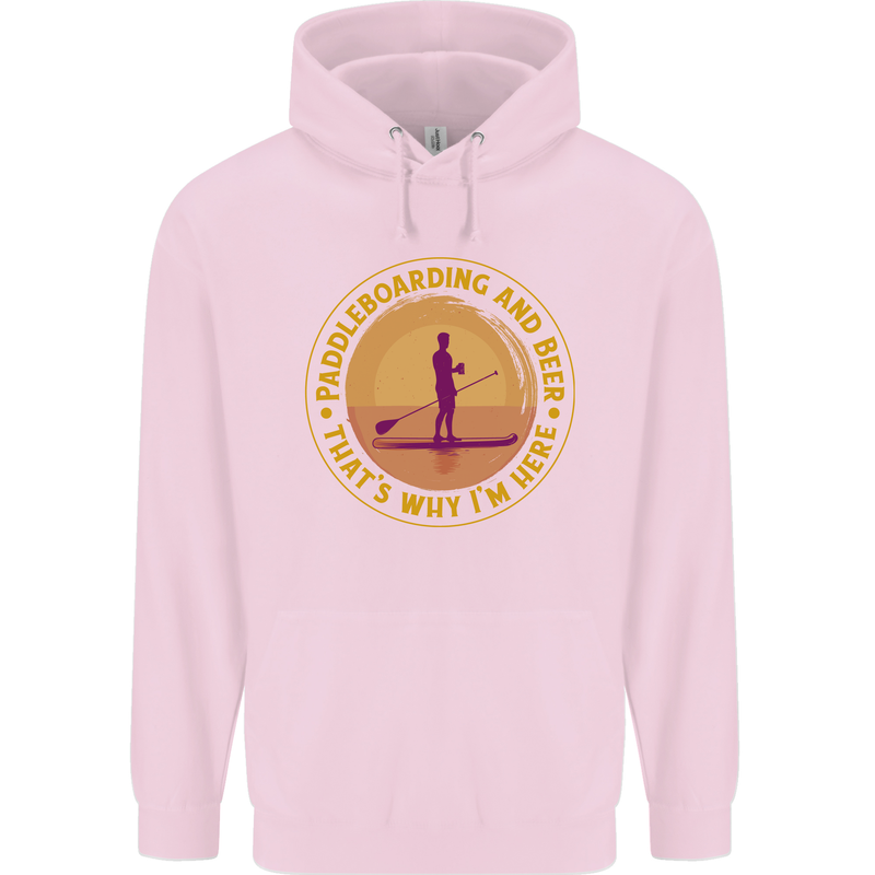 Paddle Boarding & Beer Funny Paddleboard Alcohol Mens 80% Cotton Hoodie Light Pink