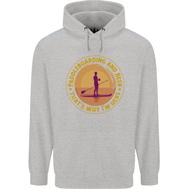 Paddle Boarding & Beer Funny Paddleboard Alcohol Mens 80% Cotton Hoodie Sports Grey