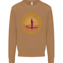 Paddle Boarding & Beer Funny Paddleboard Alcohol Mens Sweatshirt Jumper Caramel Latte