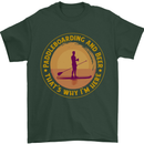 Paddle Boarding & Beer Funny Paddleboard Alcohol Mens T-Shirt 100% Cotton Forest Green