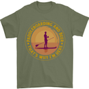 Paddle Boarding & Beer Funny Paddleboard Alcohol Mens T-Shirt 100% Cotton Military Green