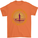 Paddle Boarding & Beer Funny Paddleboard Alcohol Mens T-Shirt 100% Cotton Orange