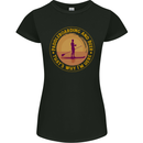 Paddle Boarding & Beer Funny Paddleboard Alcohol Womens Petite Cut T-Shirt Black