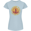 Paddle Boarding & Beer Funny Paddleboard Alcohol Womens Petite Cut T-Shirt Light Blue